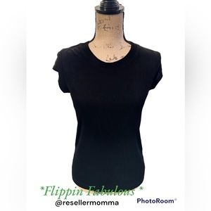 Chicos Travelers Womens Shirt Black Coastal Travel size 0